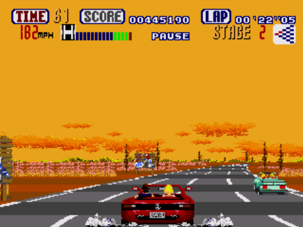 Outrun Mega Drive Genesis SEGA gameplay