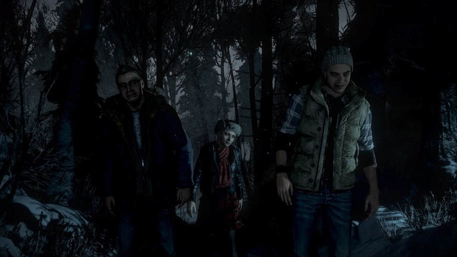 Until Dawn PS4 Sam, Chris and Josh out for a walk