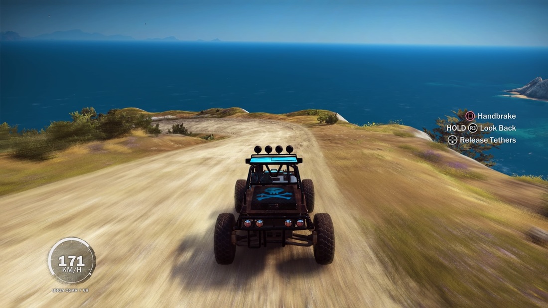 Just Cause 3 driving a buggy down by the sea