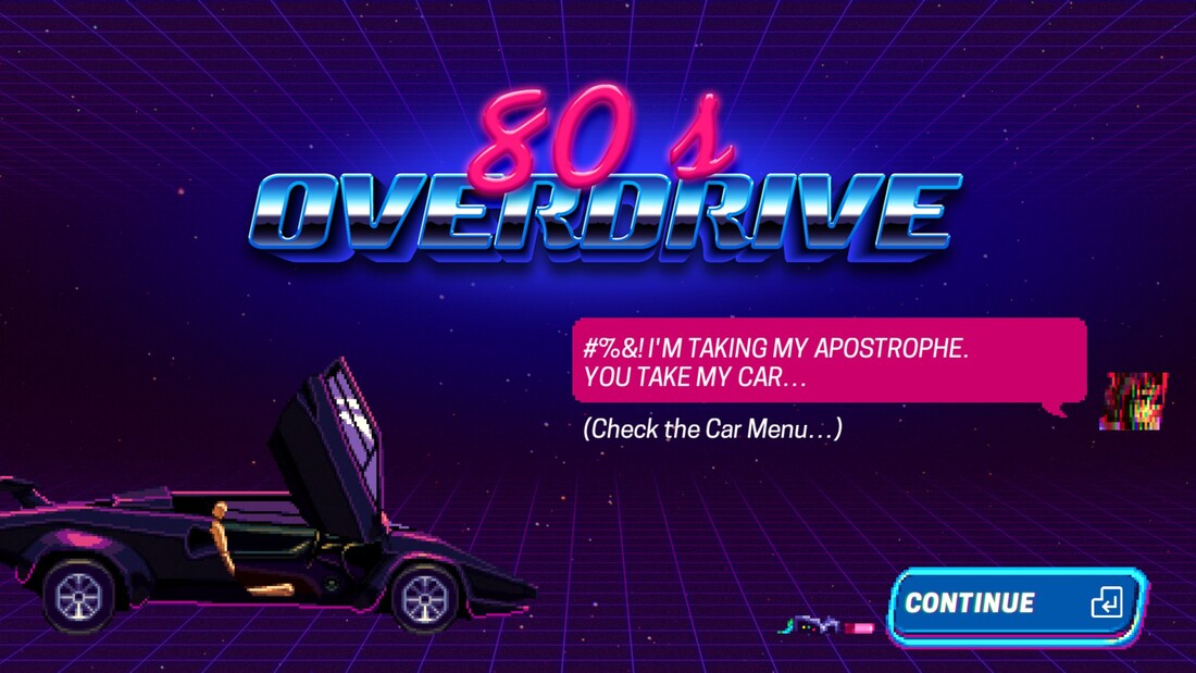 80's Overdrive PC gameplay apostrophe