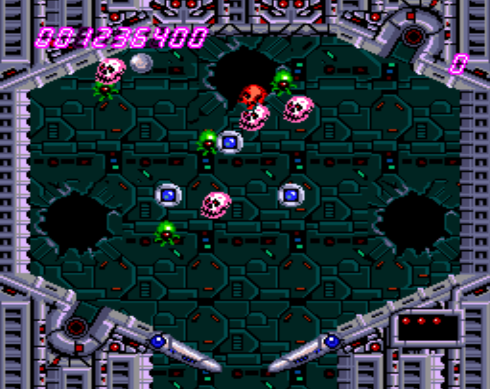 Alien Crush NEC PC Engine Turbografx-16 gameplay bonus stage