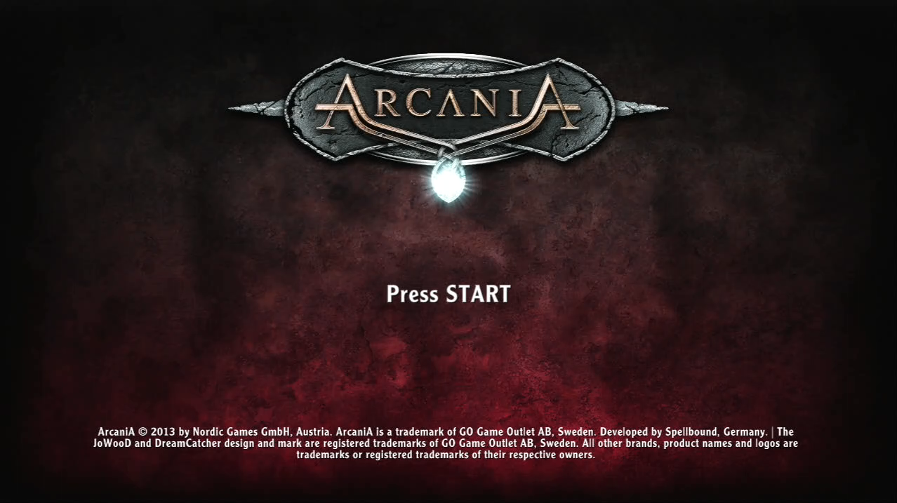 Arcania: The Complete Tale PS3 title screen