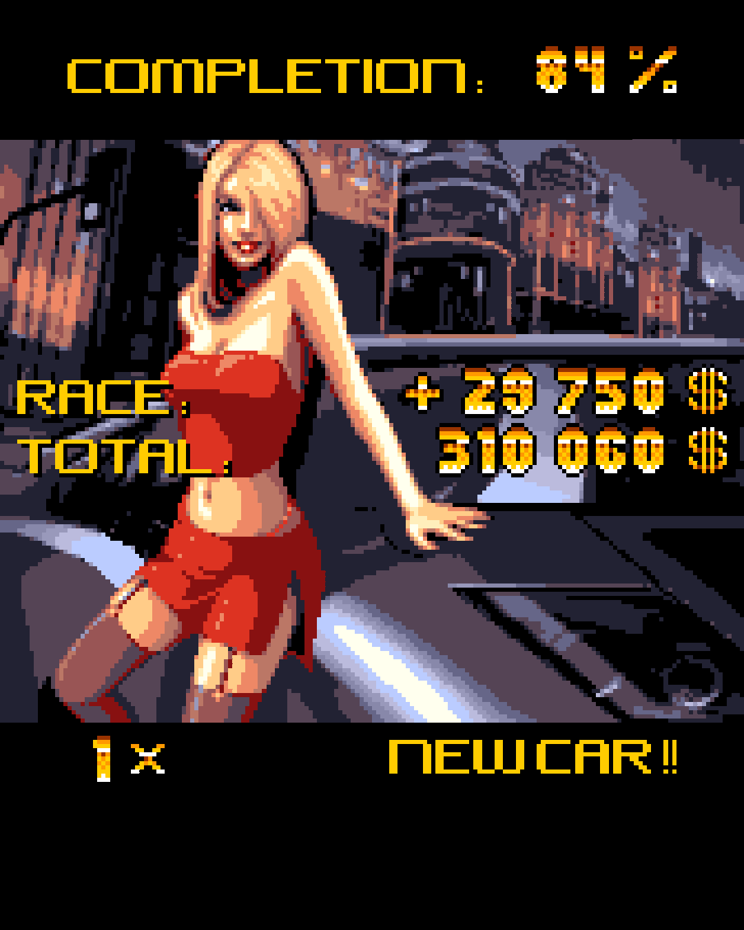 Asphalt Urban GT race results with a blonde and a car