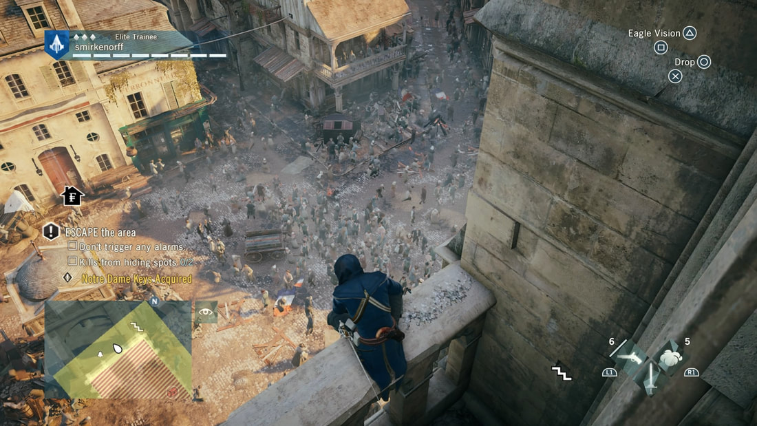 Assassin's Creed Unity PS4 gameplay crowd