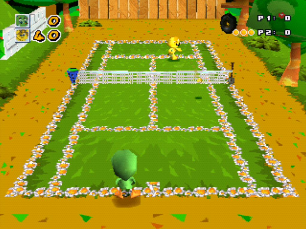 Baby Felix Tennis PlayStation PSone gameplay grass court
