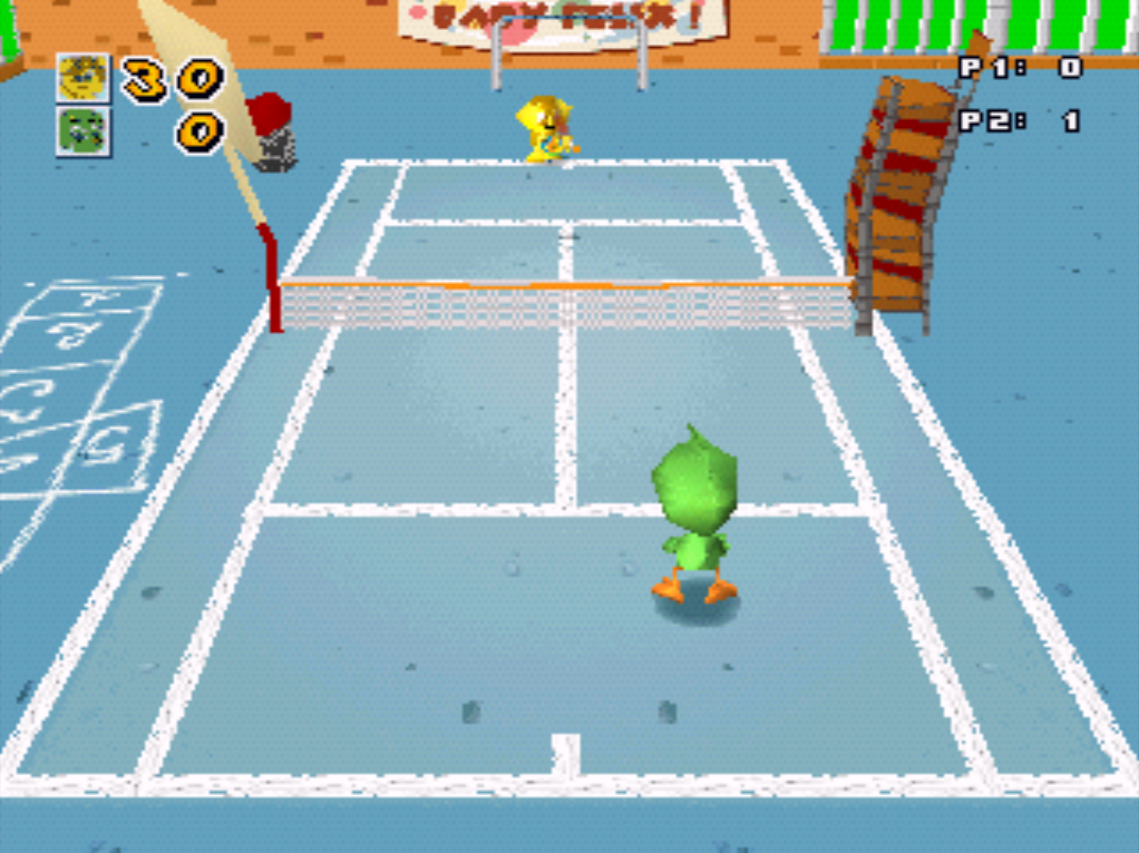 Baby Felix Tennis PlayStation PSone gameplay hardcourt