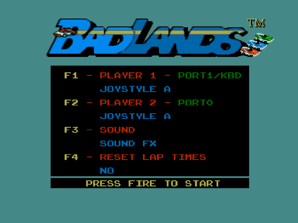 Badlands Amiga Commodore gameplay title screen