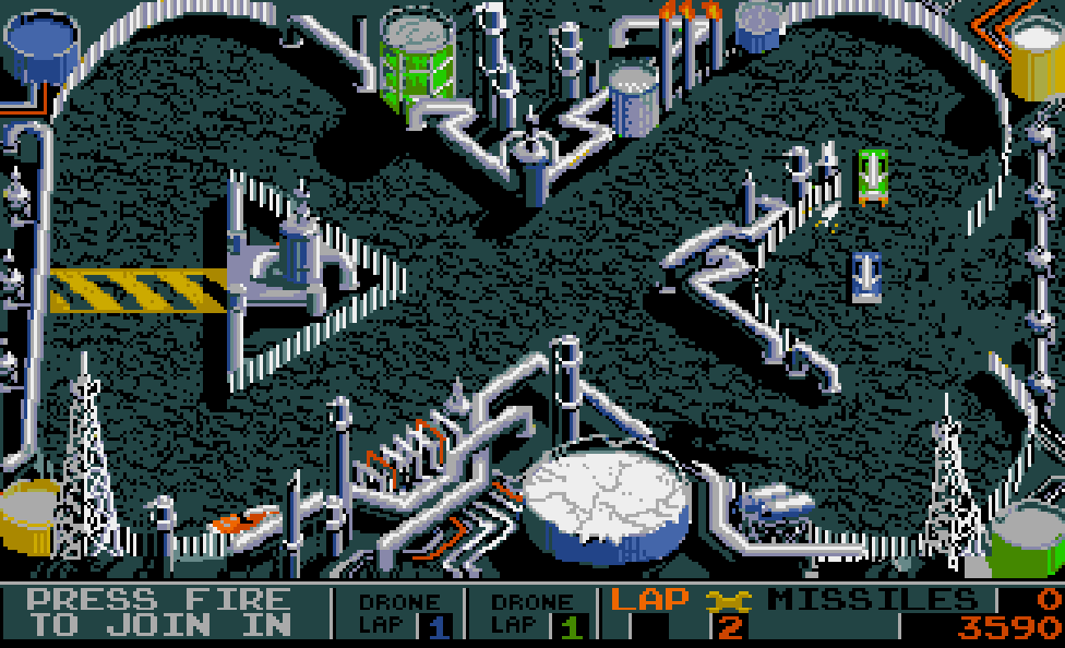Badlands Amiga Commodore gameplay figure-of-eight