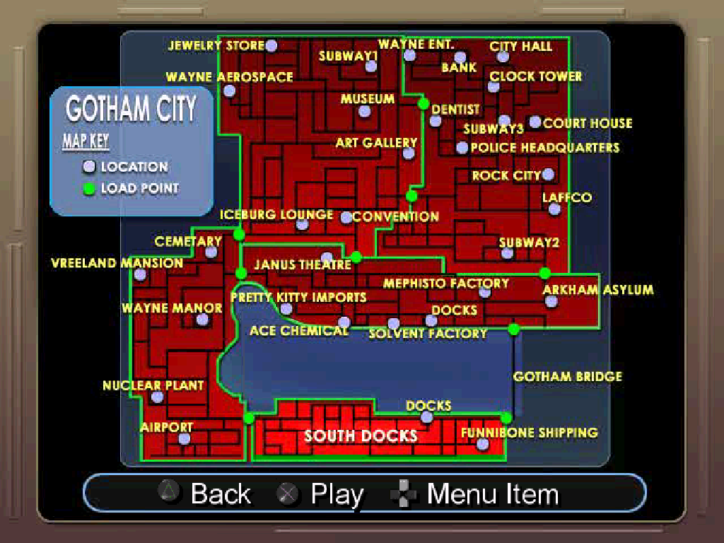 Batman: Gotham City Racer PlayStation PS1 map
