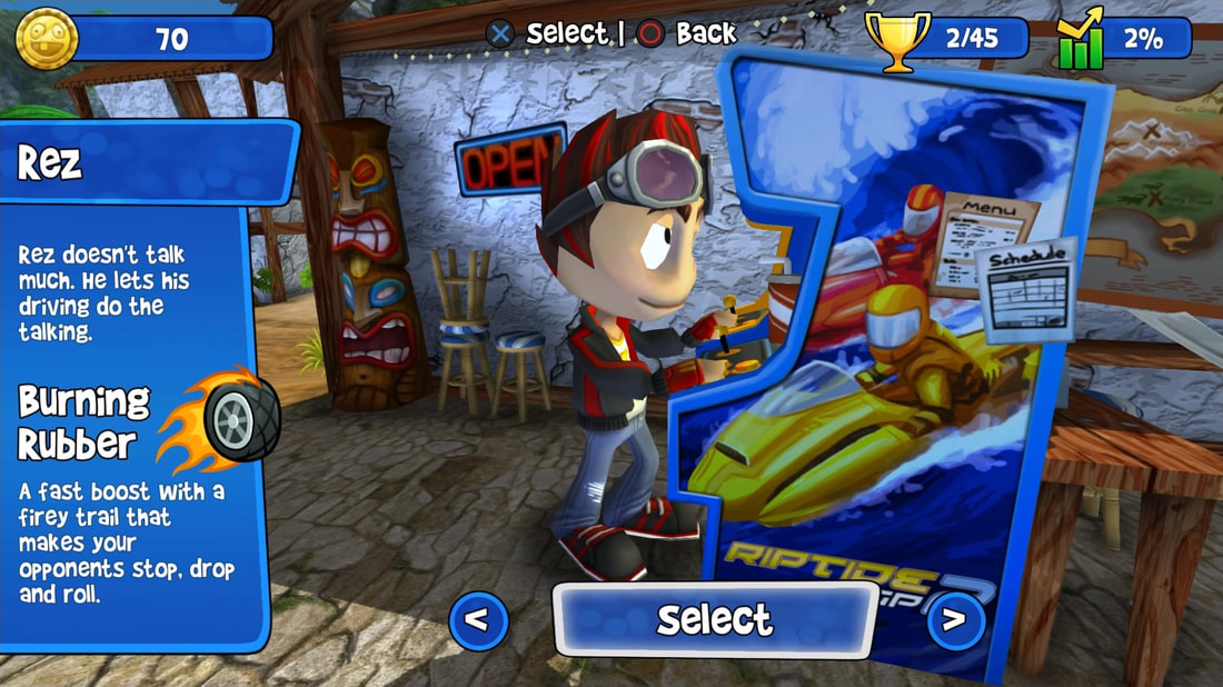Beach Buggy Racing PS4 character select screen Rez