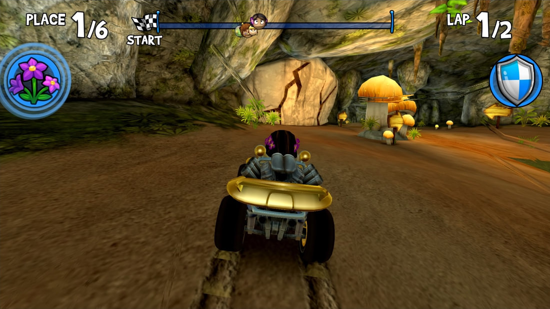 Beach Buggy Racing PS4 mushroom grotto shortcut