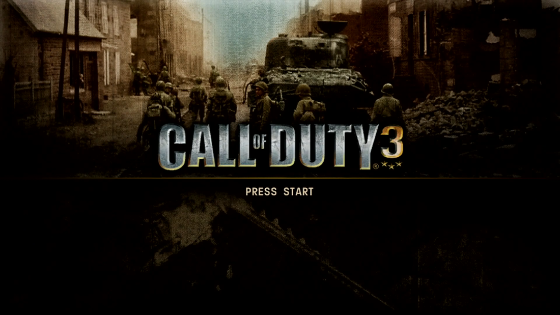 Call of Duty 3 Xbox 360 title screen