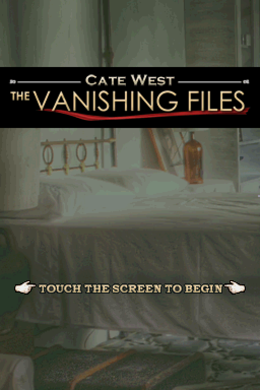 Cate West The Vanishing Files Nintendo DS title screen
