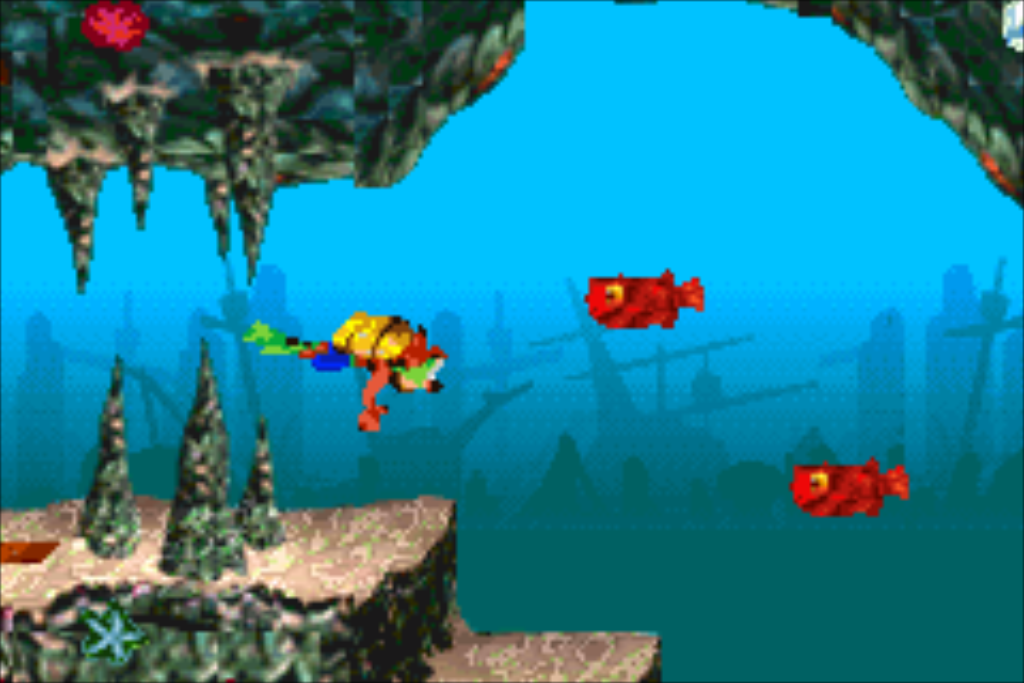 Crash Bandicoot XS GBA underwater level