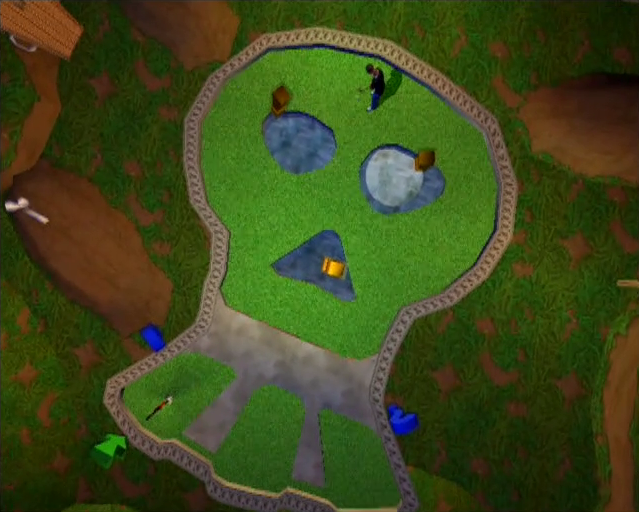 Crazy Golf World Tour PlayStation 2 PS2 gameplay top-down