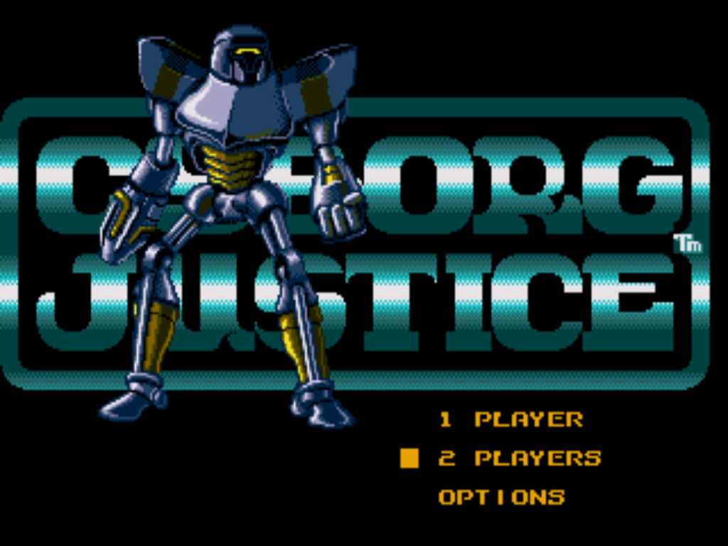 Cyborg Justice Mega Drive Genesis title screen