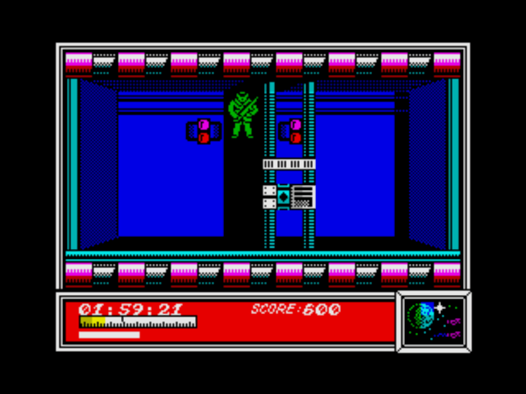 Dan Dare uses an elevator early on in the game