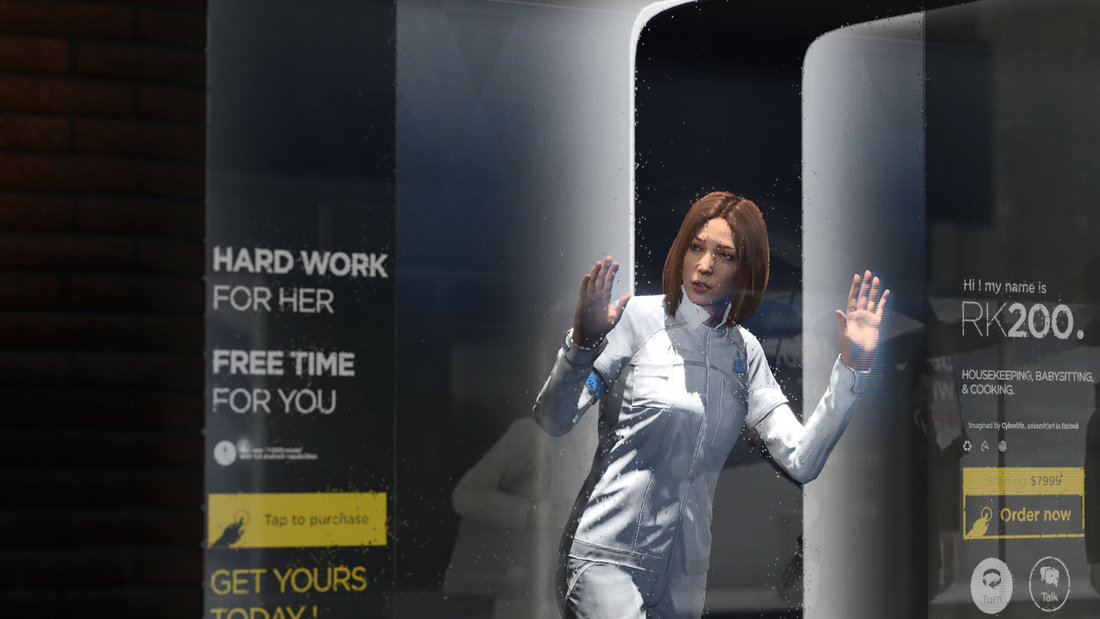 Detroit Become Human PS4 robot shop window