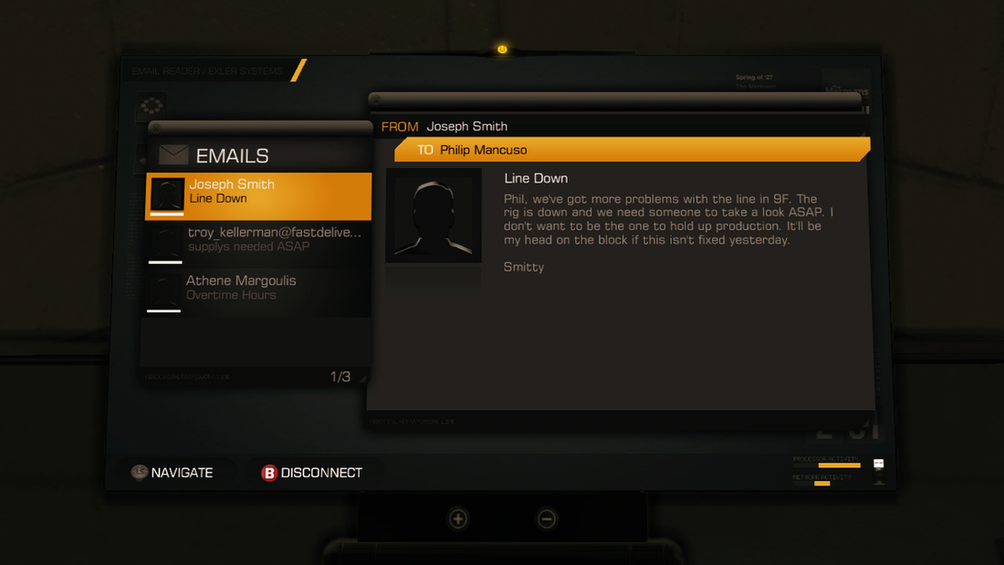 Deus Ex Human Revolution Xbox 360 menu emails