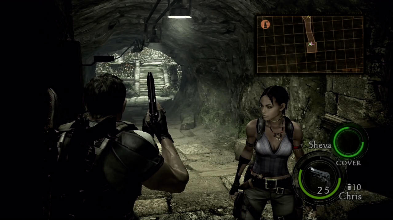 Chris and Sheva underground in Resident Evil 5