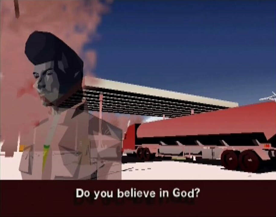 Killer7 PlayStation 2 PS2 do you believe in God cut-scene