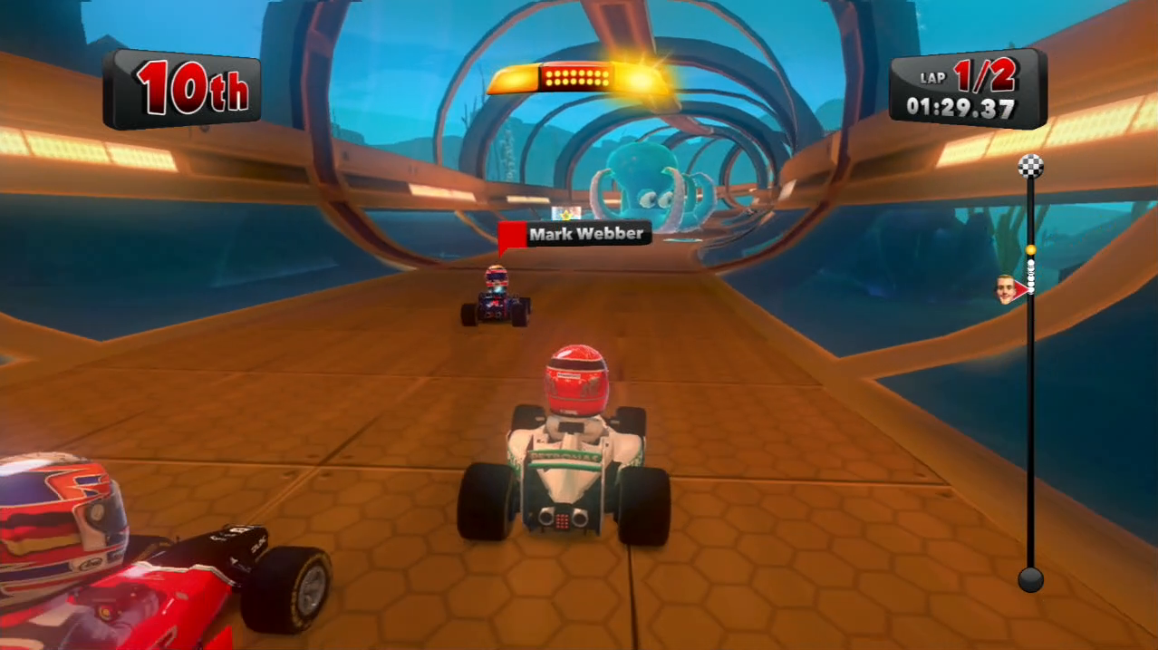 F1 Race Stars PlayStation 3 PS3 gameplay Aquarium Schumacher