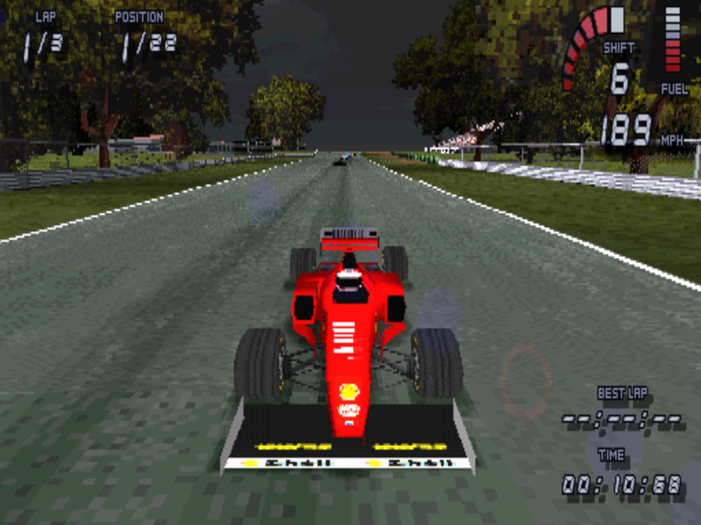 Formula 1 98 PlayStation PS1 gameplay Ferrari rearview
