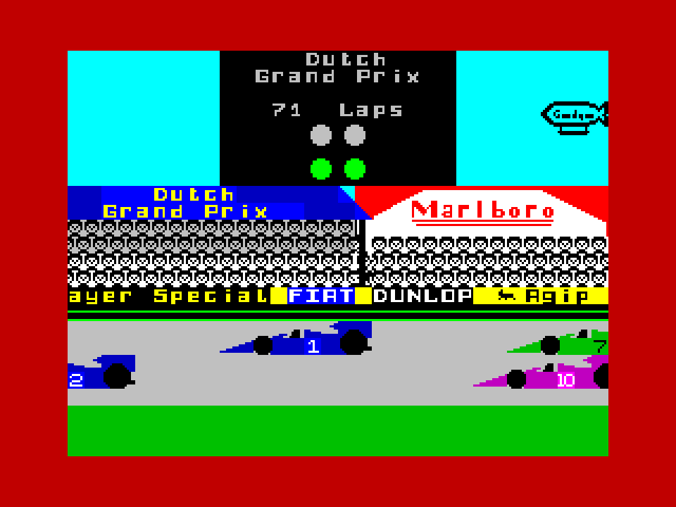 Formula One ZX Spectrum gameplay grid
