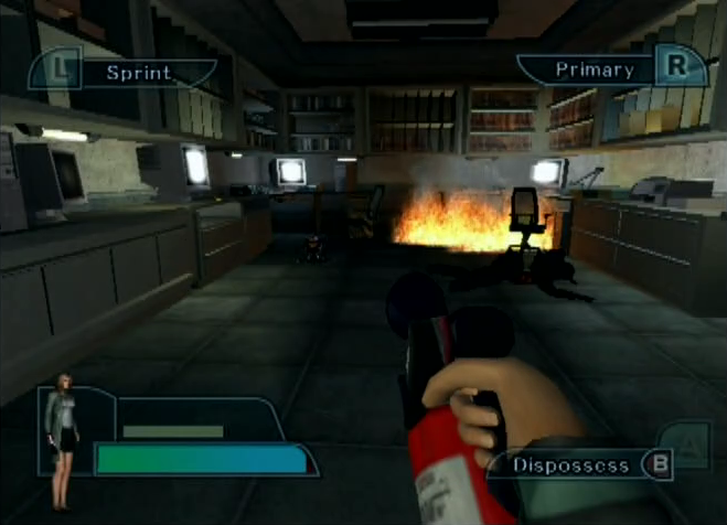 Geist Nintendo GameCube gameplay fire extinguisher