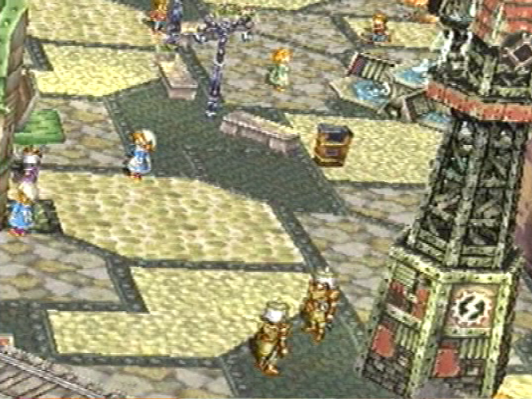 Grandia PS PlayStation town guards and villagers