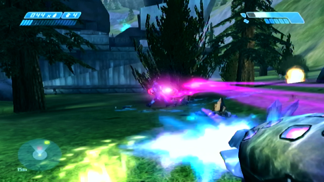 Halo Xbox shooting purple lasers