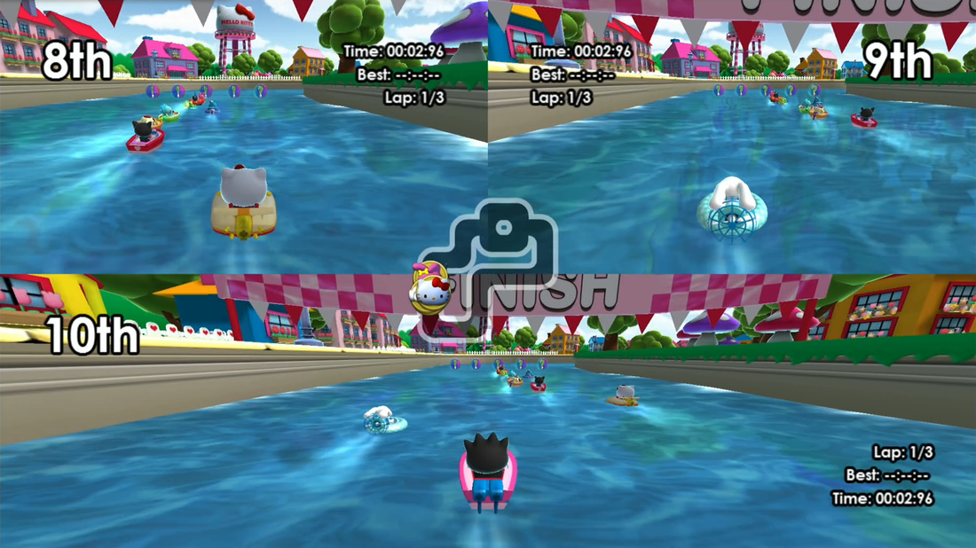 Hello Kitty Kruisers Wii U gameplay three-player split-screen