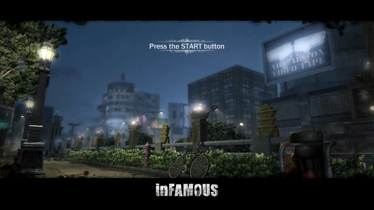 inFAMOUS PlayStation 3 PS3 title screen