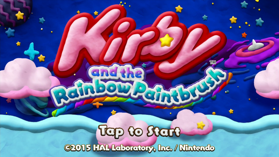Kirby and the Rainbow Paintbrush Wii U title screen