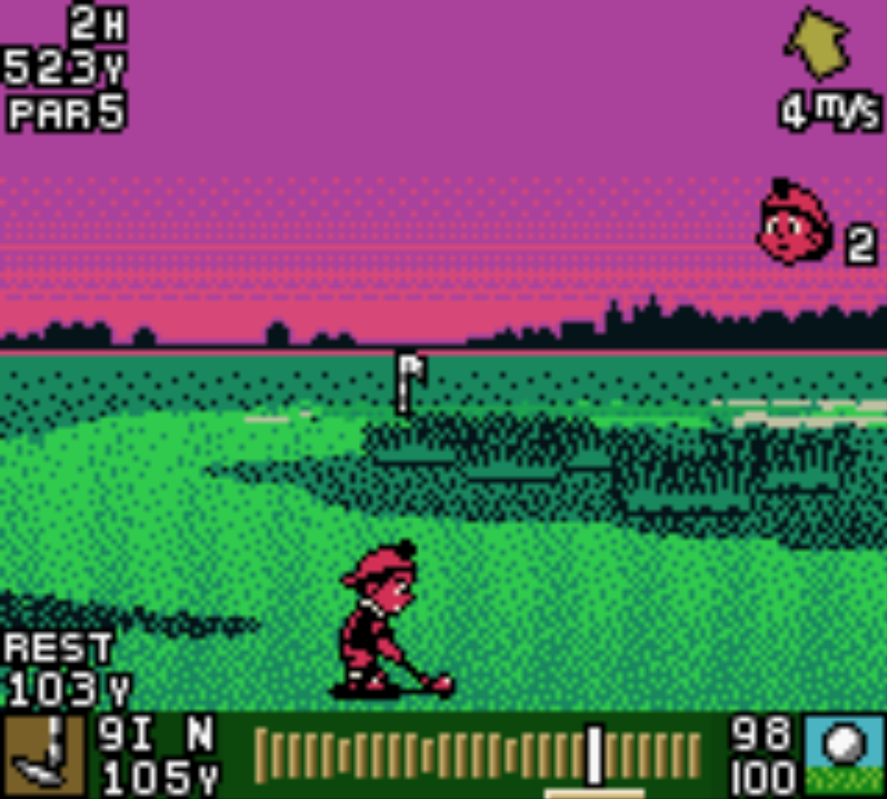 Mario golf Game Boy Color gameplay approach