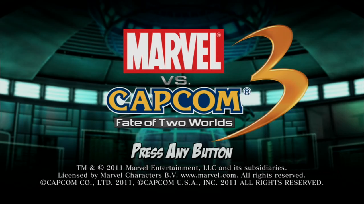 Marvel vs Capcom 3 Fate of Two Worlds PS3 title screen