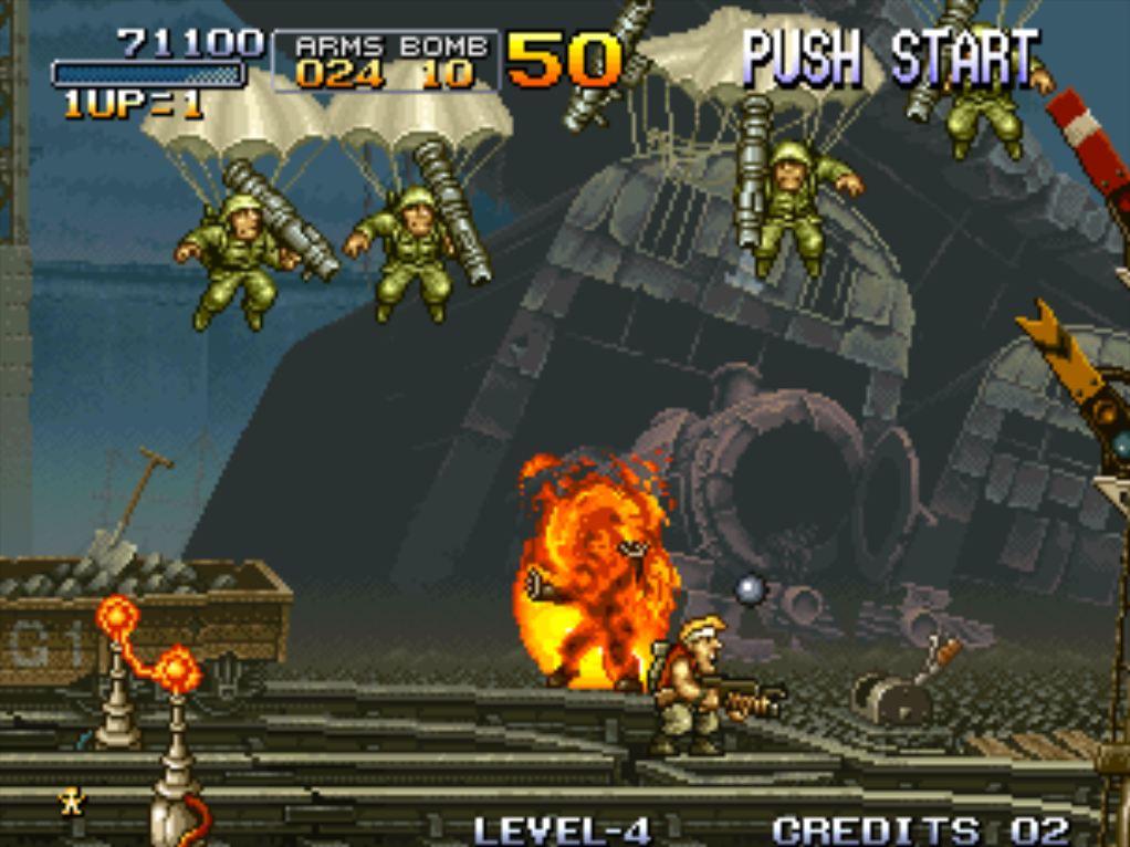 Metal Slug SNK Neo Geo AES gameplay Stage 2