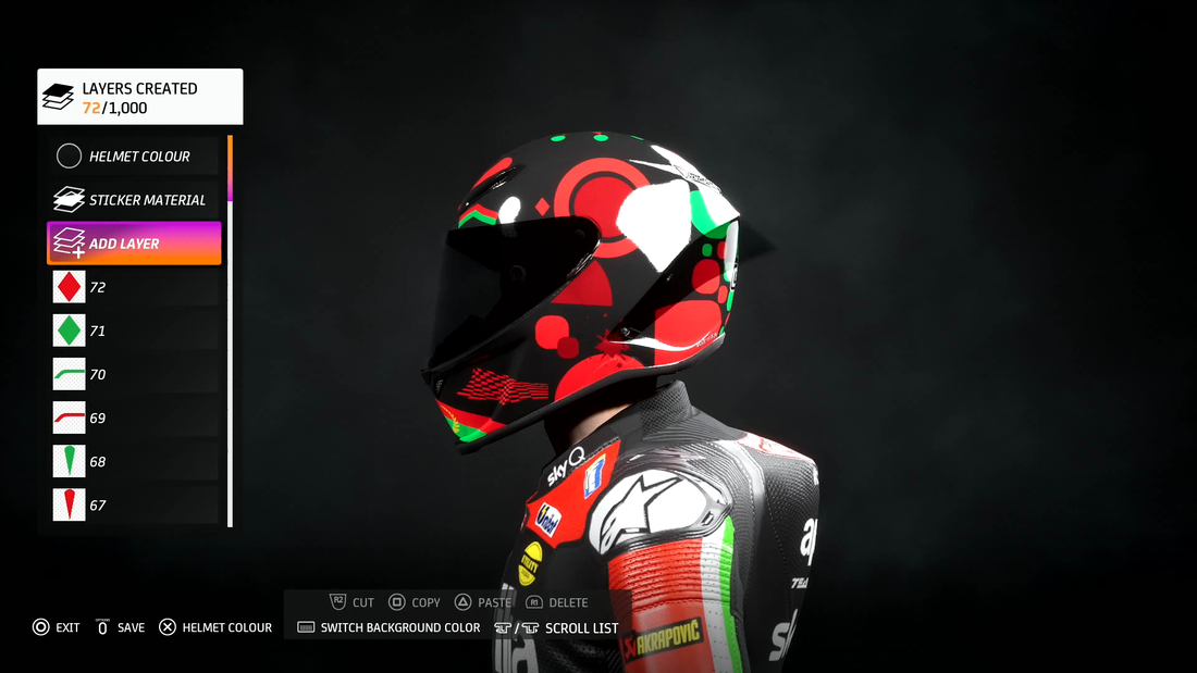 MotoGP 20 PlayStation 4 PS4 gameplay helmet editor