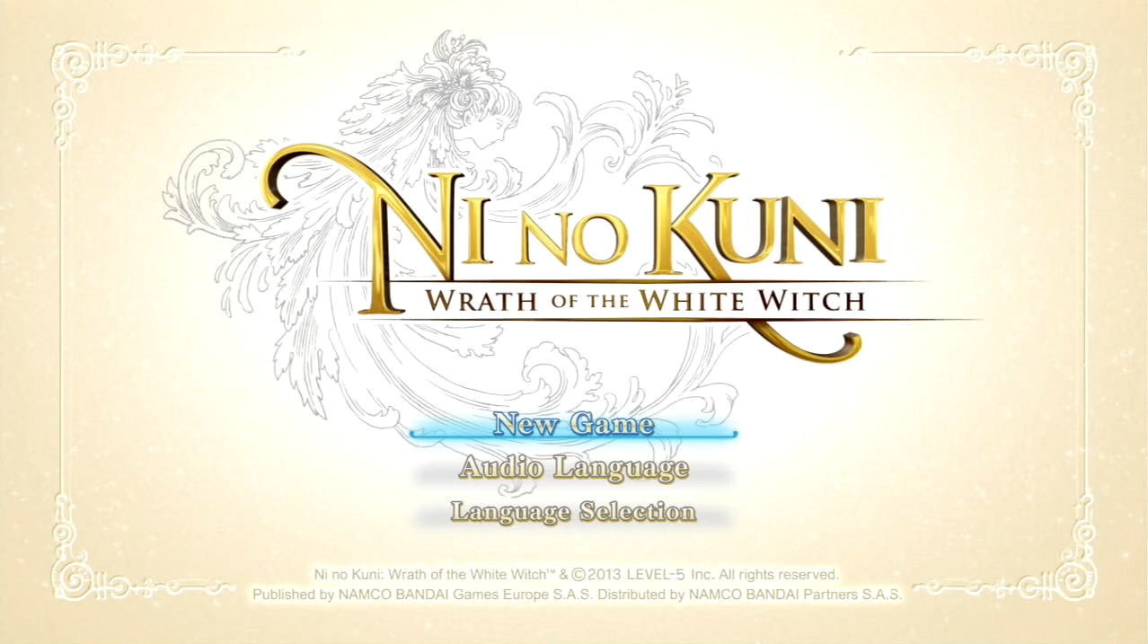 Ni No Kuni Wrath of the White Witch PlayStation 4 PS4 title screen