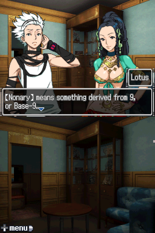 999 Santa and Lotus discuss the derivation of the word Nonary