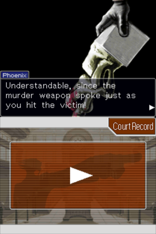 Phoenix Wright Ace Attorney DS statue murder weapon
