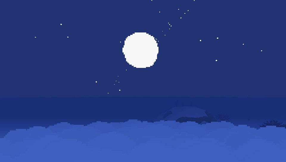 Proteus PlayStation Vita conclusion to winter, moon and clouds