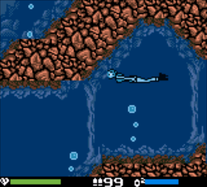 Tomb Raider Game Boy Color GBC gameplay underwater