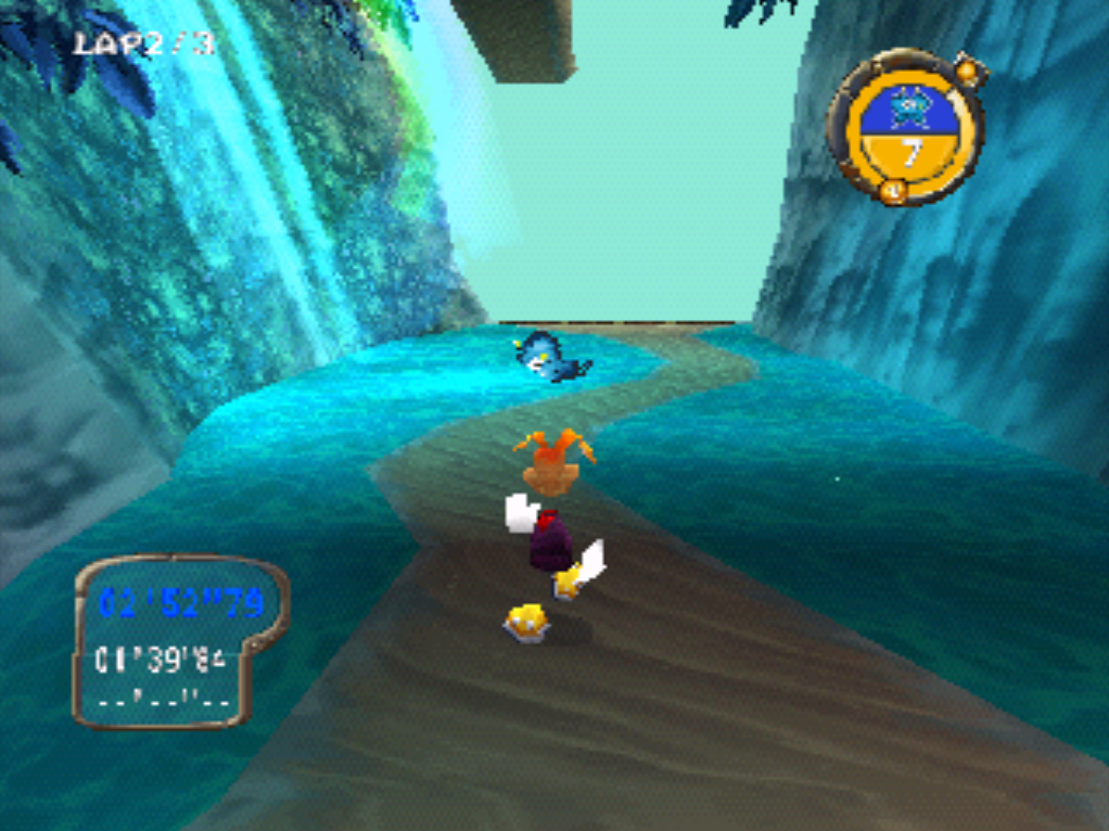 Rayman Rush PlayStation PSone gameplay Thousand Waterfalls