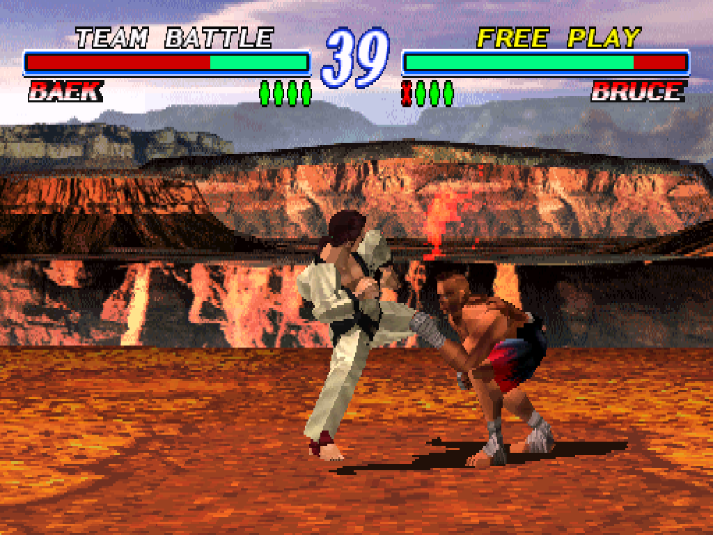 Tekken 2 PlayStation PS1 gameplay baek bruce