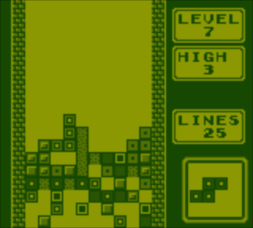 Tetris Game Boy mode B gameplay