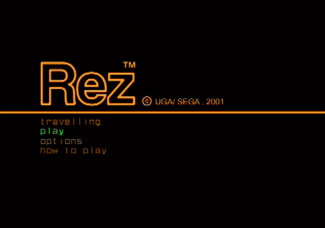 Rez PlayStation 2 PS2 title screen