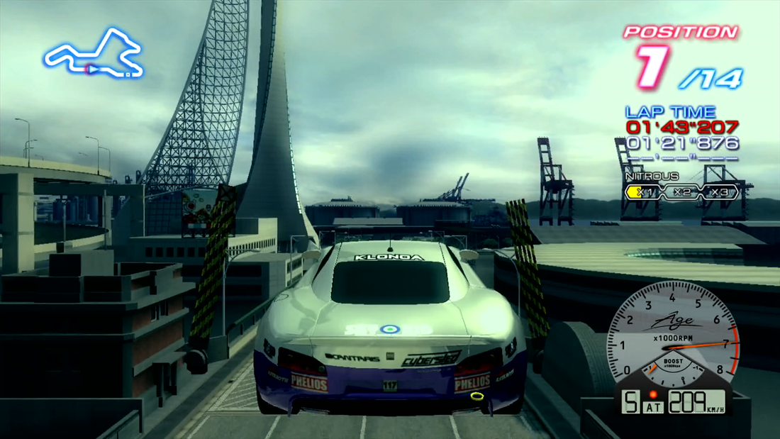 Ridge Racer 6 racing gameplay massive jump