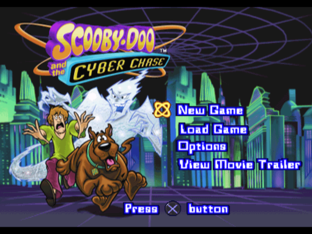 Scooby-Doo and the Cyber Chase PlayStation PS1 title screen