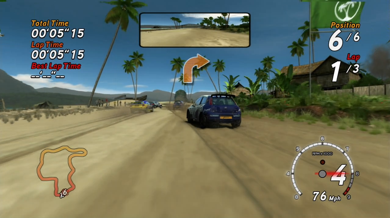 SEGA Rally PlayStation 3 PS3 gameplay tropical